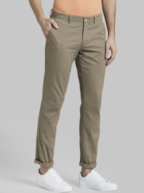 

Parx Men Khaki Brown Tapered Fit Solid Regular Trousers