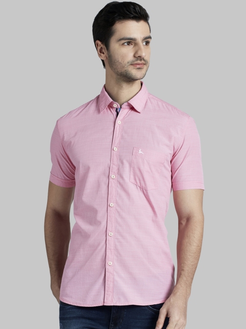 

Parx Men Pink Slim Fit Solid Casual Shirt