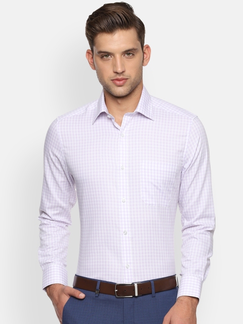 

Louis Philippe Men Purple & White Regular Fit Checked Formal Shirt