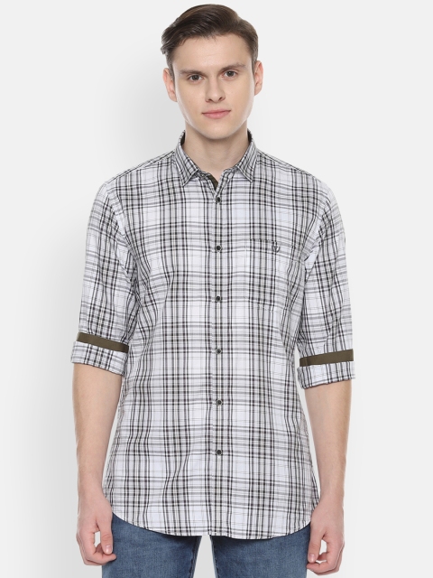 

Van Heusen Sport Men White & Black Slim Fit Checked Casual Shirt