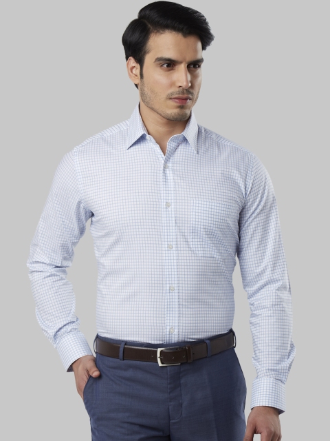 

Raymond Men Blue Regular Fit Checked Formal Shirt