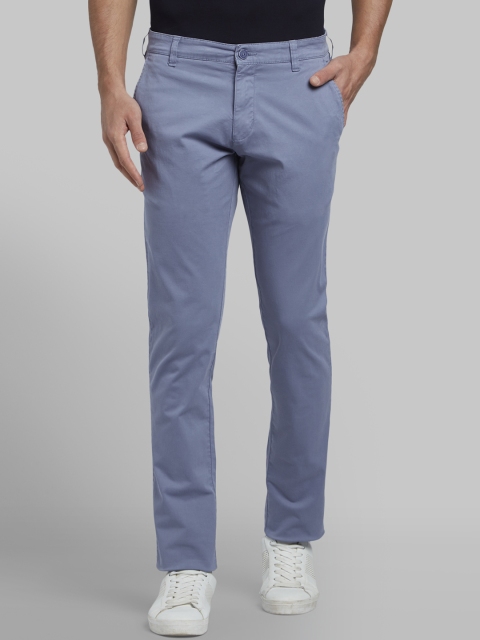 

Parx Men Blue Tapered Fit Solid Regular Trousers