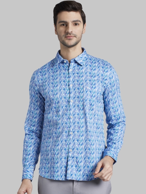 

Parx Men Blue Slim Fit Printed Casual Shirt