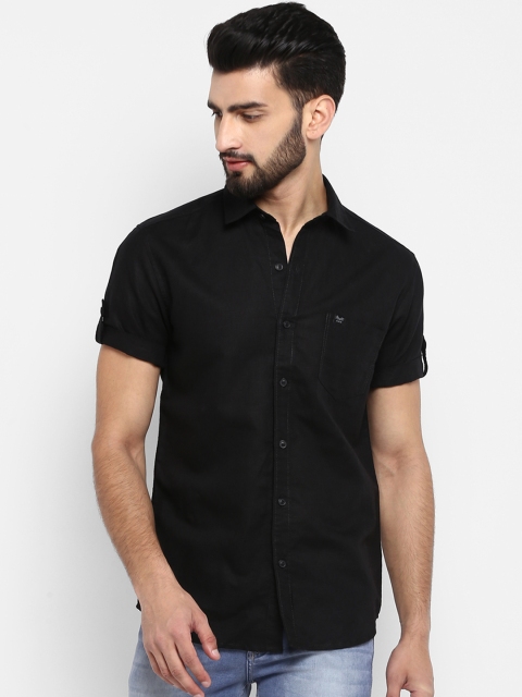 

Mufti Men Black Slim Fit Solid Casual Shirt