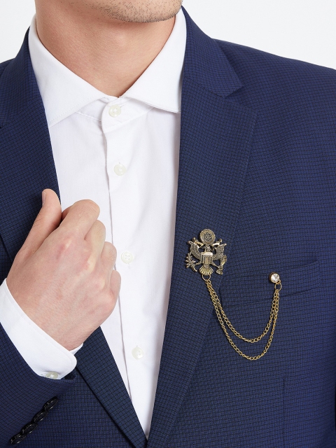 

Alvaro Castagnino Men Gold-Toned & Black Metal Lapel Pin