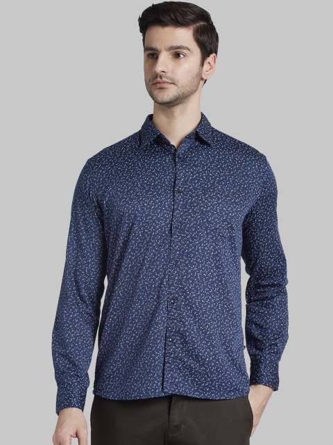 

Parx Men Navy Blue Slim Fit Printed Casual Shirt