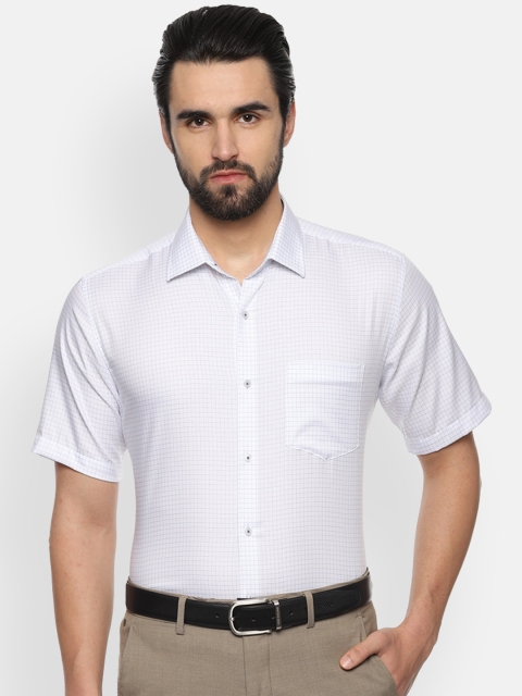 

Van Heusen Men White Boxy Checked Formal Shirt