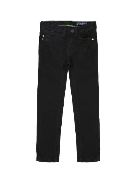 

Allen Solly Junior Boys Black Regular Fit Mid-Rise Clean Look Stretchable Jeans