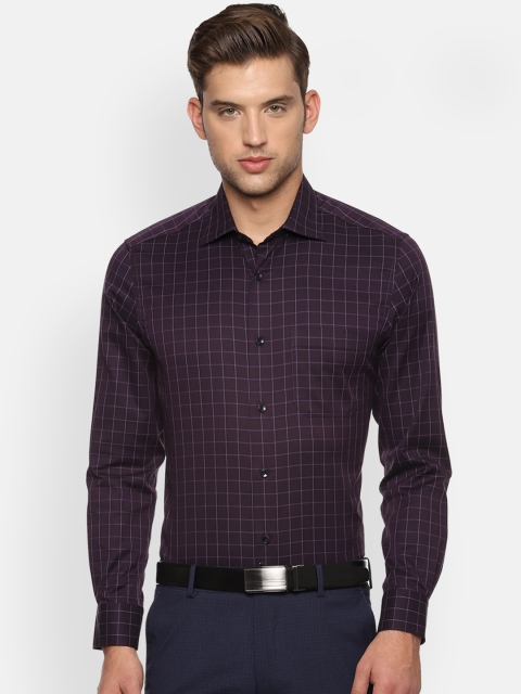 

Louis Philippe Men Purple Regular Fit Checked Formal Shirt