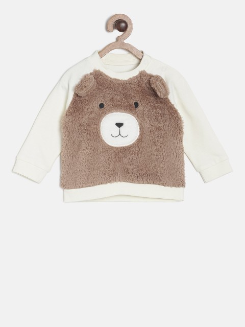 

MINI KLUB Boys Brown Self Design Sweatshirt