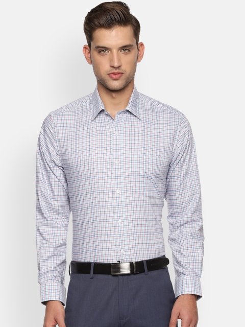 

Louis Philippe Men White Slim Fit Checked Formal Shirt
