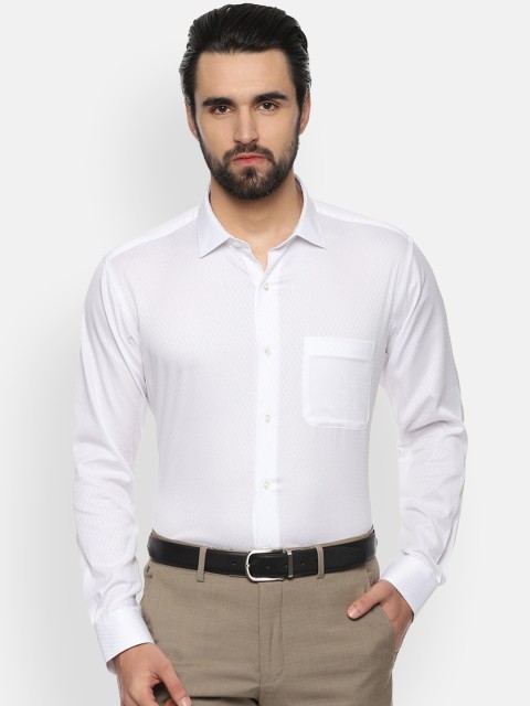 

Van Heusen Men White Boxy Self Design Formal Shirt
