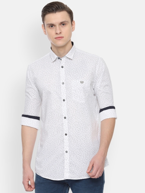 

Van Heusen Sport Men White Slim Fit Printed Casual Shirt