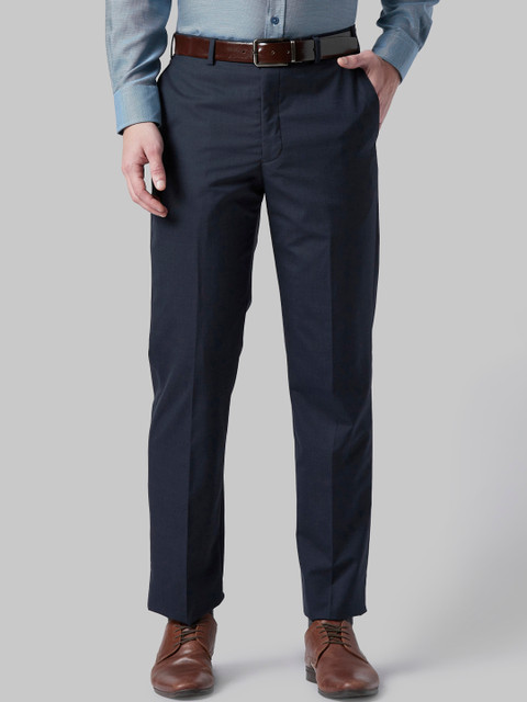 

Park Avenue Men Navy Blue Regular Fit Solid Formal Trousers