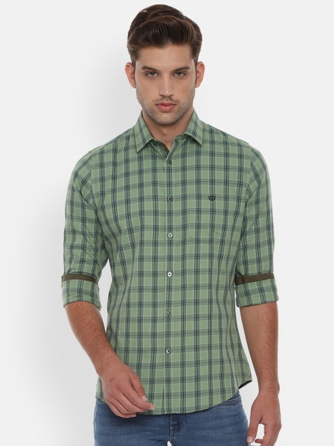 

Van Heusen Sport Men Green & Blue Slim Fit Checked Casual Shirt