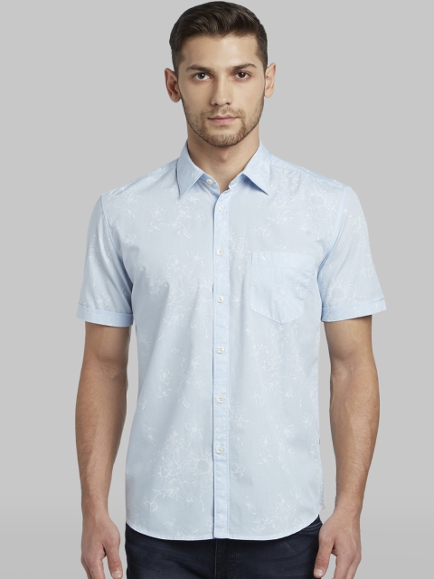 

Parx Men Blue Slim Fit Floral Printed Casual Shirt