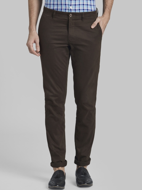 

Parx Men Brown Tapered Fit Solid Regular Trousers
