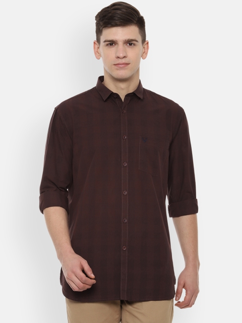 

Allen Solly Men Brown Slim Fit Checked Casual Shirt