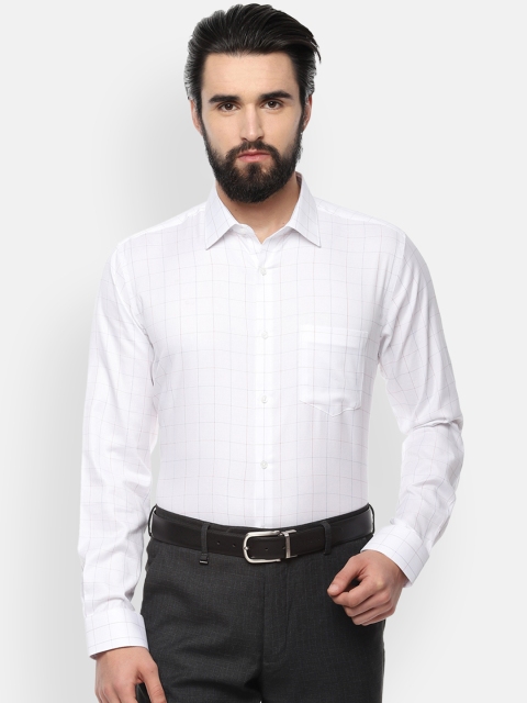 

Van Heusen Men White Boxy Checked Formal Shirt