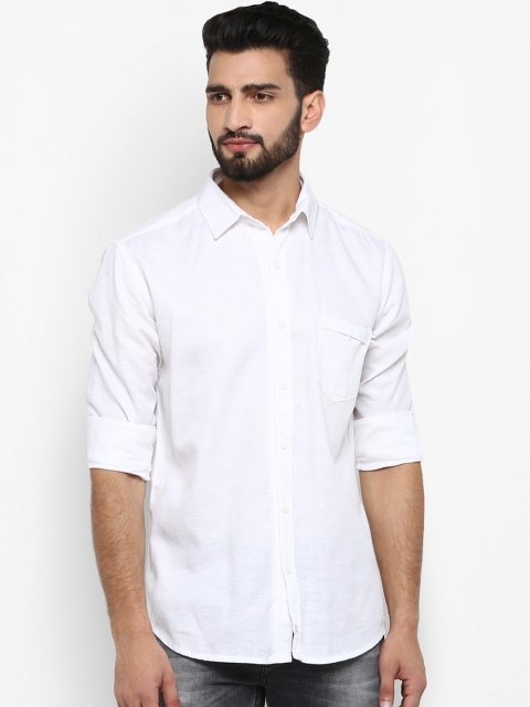 

Mufti Men White Slim Fit Solid Casual Shirt