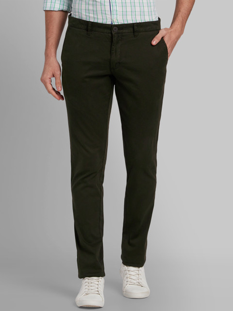 

Parx Men Green Tapered Fit Solid Regular Trousers