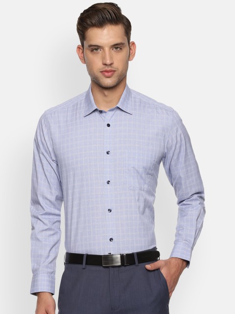 

Louis Philippe Men Blue Slim Fit Checked Formal Shirt