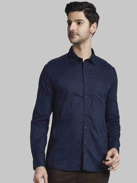 

Parx Men Navy Blue Slim Fit Printed Casual Shirt