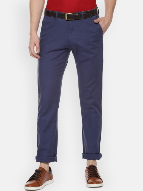 

Van Heusen Sport Men Navy Blue Slim Fit Solid Regular Trousers