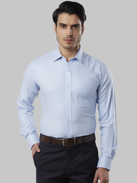 

Raymond Men Blue Regular Fit Self Design Formal Shirt