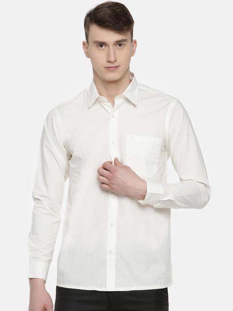 

Jansons Men Cream-Coloured Regular Fit Solid Formal Shirt