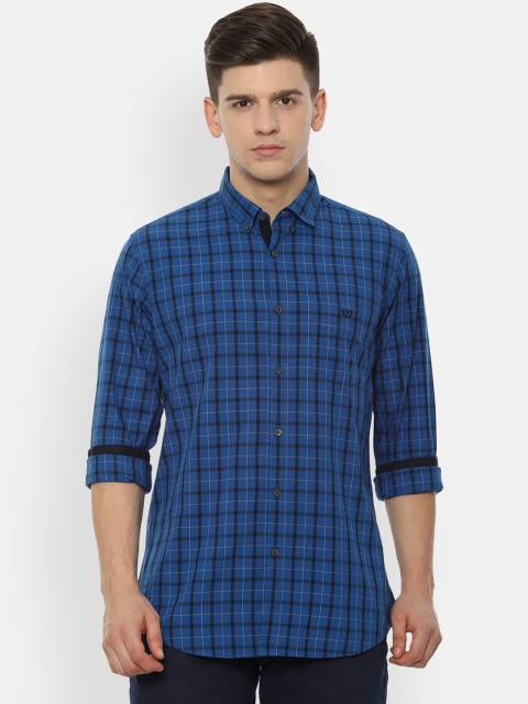 

Van Heusen Sport Men Blue Slim Fit Checked Casual Shirt