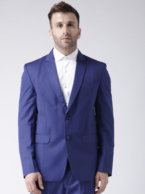 

Hangup Men Blue Solid Single Breasted Regular Fit Formal Blazer