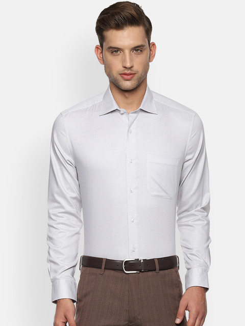 

Louis Philippe Men Grey Regular Fit Printed Formal Shirt