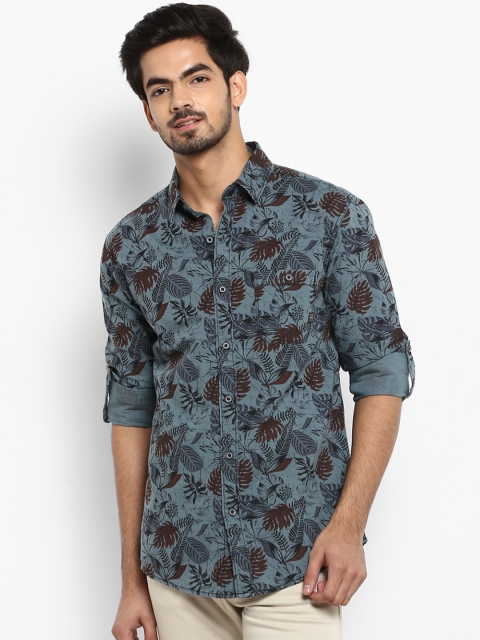 

Mufti Men Blue Slim Fit Printed Casual Shirt