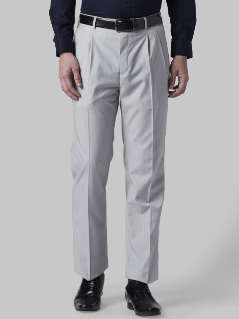 

Park Avenue Men Grey Regular Fit Solid Formal Trousers