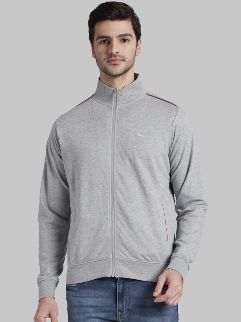 

Parx Men Grey Solid Sweatshirt