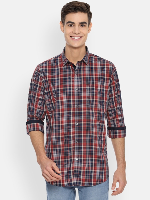 

Van Heusen Sport Men Navy Blue & Red Slim Fit Checked Casual Shirt