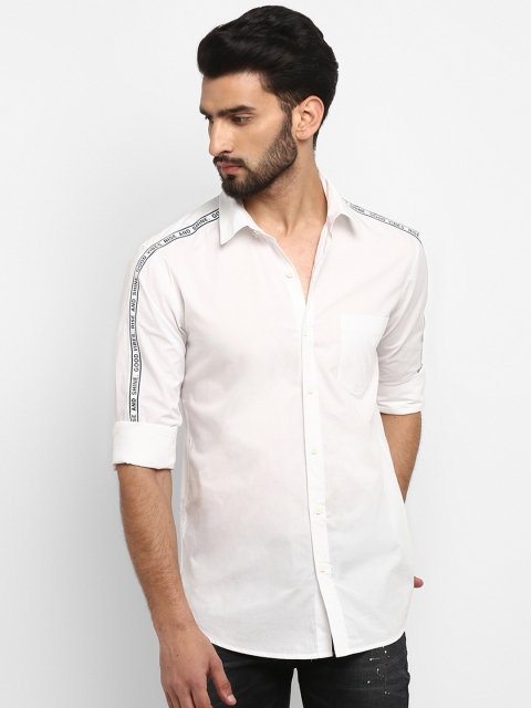 

Mufti Men White Slim Fit Solid Casual Shirt