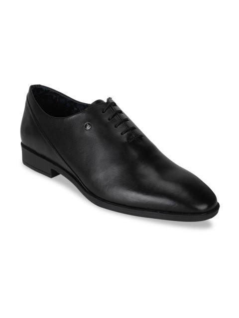 

Van Heusen Men Black Solid Leather Formal Oxfords