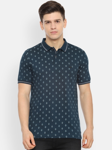 

Van Heusen Sport Men Navy Blue Printed Polo Collar T-shirt