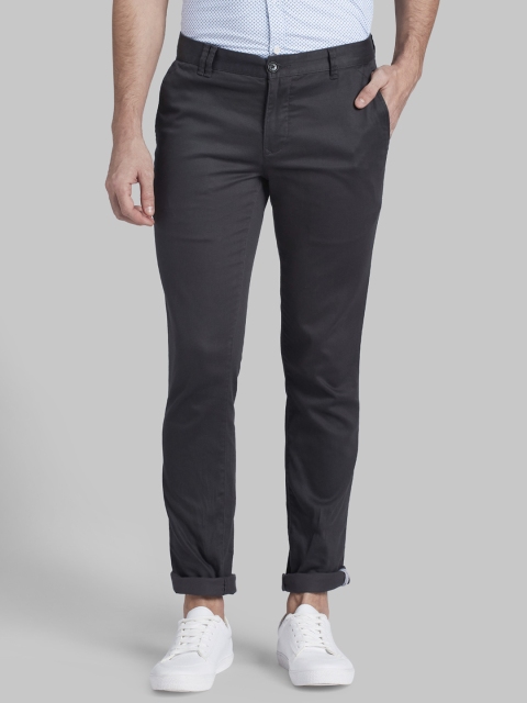 

Parx Men Charcoal Grey Slim Fit Solid Regular Trousers