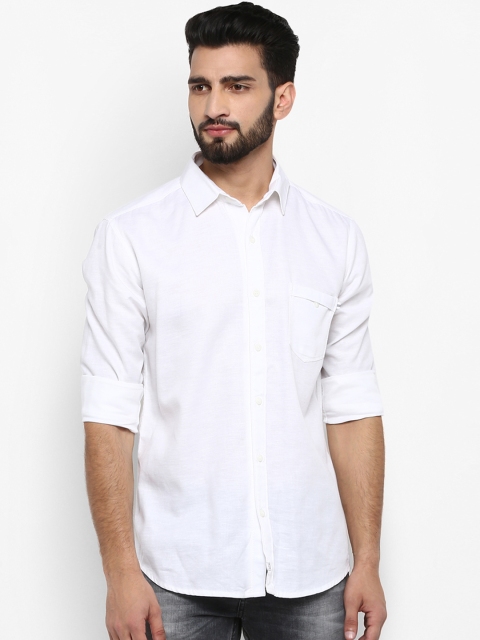 

Mufti Men White Slim Fit Solid Casual Shirt