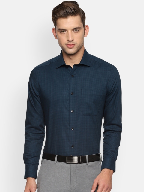 

Louis Philippe Men Green Regular Fit Checked Formal Shirt