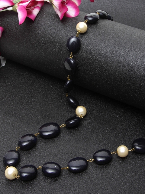 Women Silver-Plated & Blue Pearl Necklace