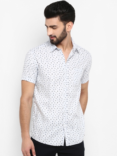 

Mufti Men Off-White Slim Fit Printed Casual Shirt