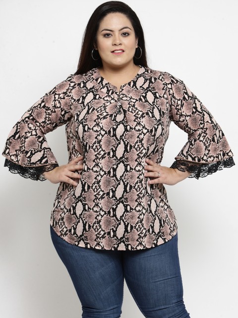 

plusS Women Pink Printed Top