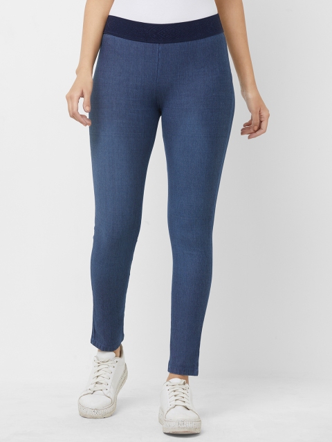 

Fusion Beats Women Blue Mid-Rise Denim Jeggings