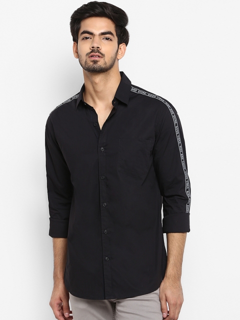

Mufti Men Black Slim Fit Solid Casual Shirt