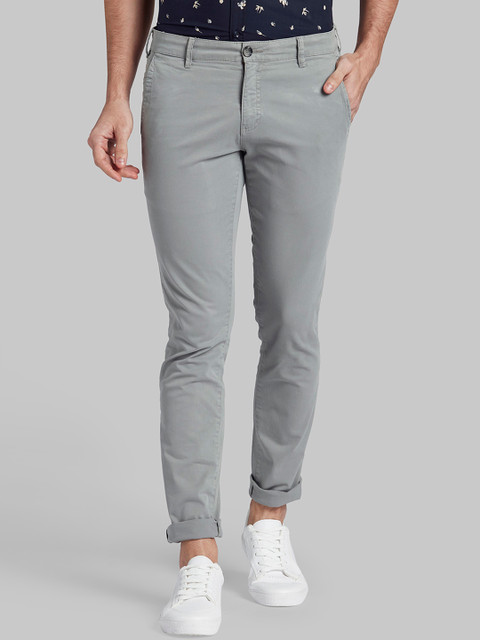 

Parx Men Grey Tapered Fit Solid Regular Trousers