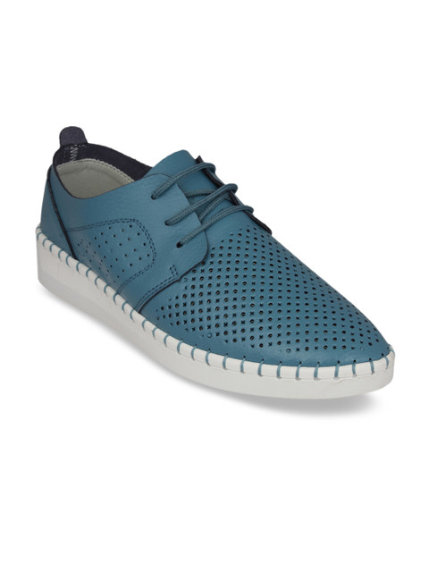 

pelle albero Women Blue Perforated Sneakers